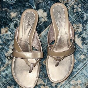 Women's Metallic  Patent Leather Sandals minimalist Casual Chic Y2k GUC